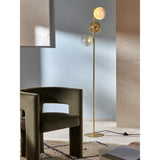 MADE.COM Brass/Green Ombre Globe Floor Lamp