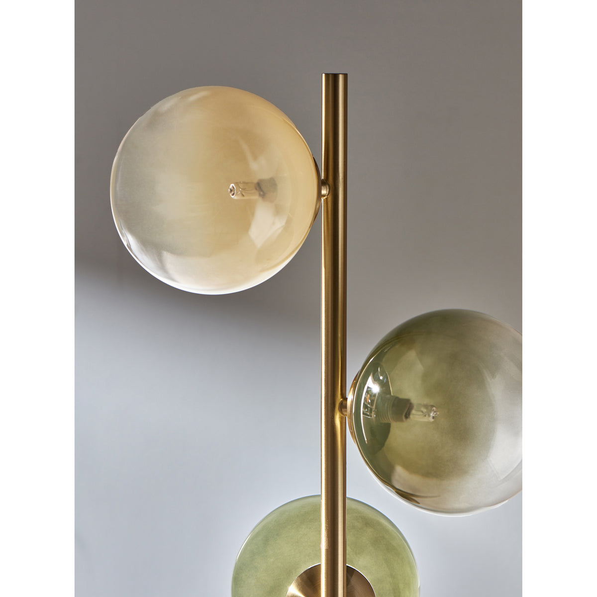 MADE.COM Brass/Green Ombre Globe Floor Lamp