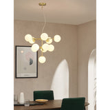 MADE.COM Brass/Opal Globe Chandelier Ceiling