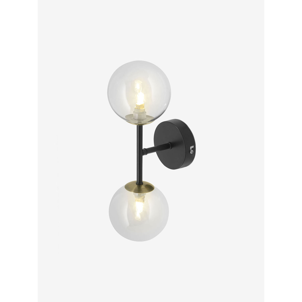 MADE.COM Black Antique Brass Globe Wall Light