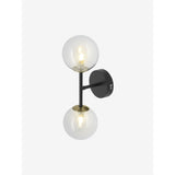 MADE.COM Black Antique Brass Globe Wall Light