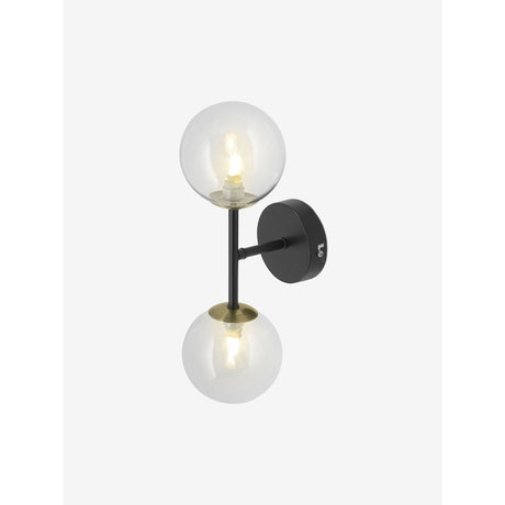 MADE.COM Black Antique Brass Globe Wall Light