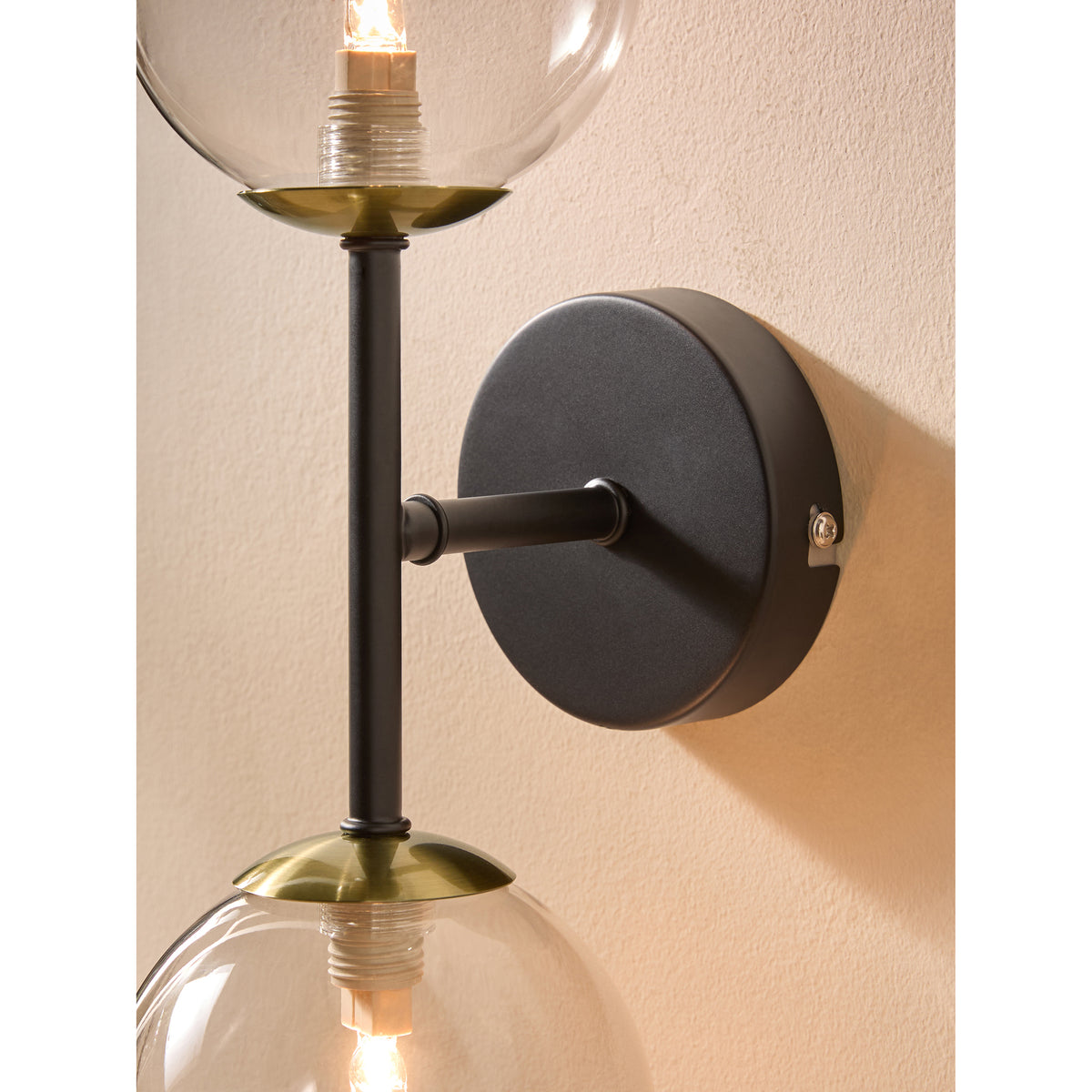 MADE.COM Black Antique Brass Globe Wall Light
