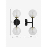 MADE.COM Black Antique Brass Globe Wall Light