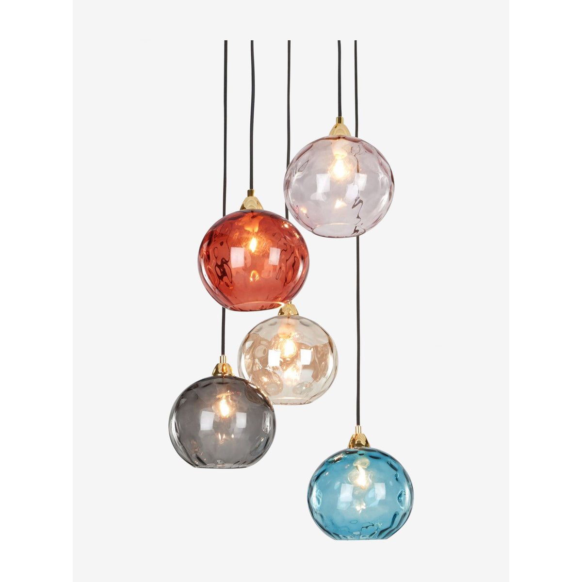 MADE.COM Red Multi Ilaria 5 Light Cluster Pendant Ceiling Light