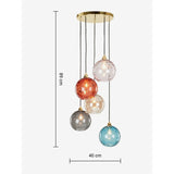 MADE.COM Red Multi Ilaria 5 Light Cluster Pendant Ceiling Light