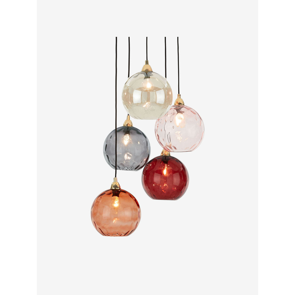MADE.COM Pink Multi Ilaria 5 Light Cluster Pendant Ceiling Light