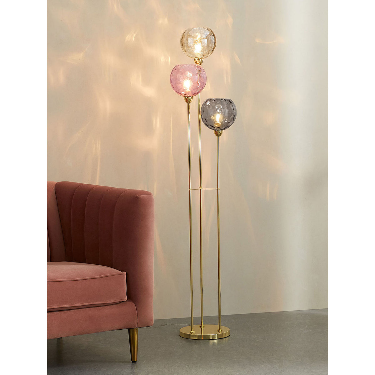 MADE.COM Light Pink Ilaria Floor Lamp