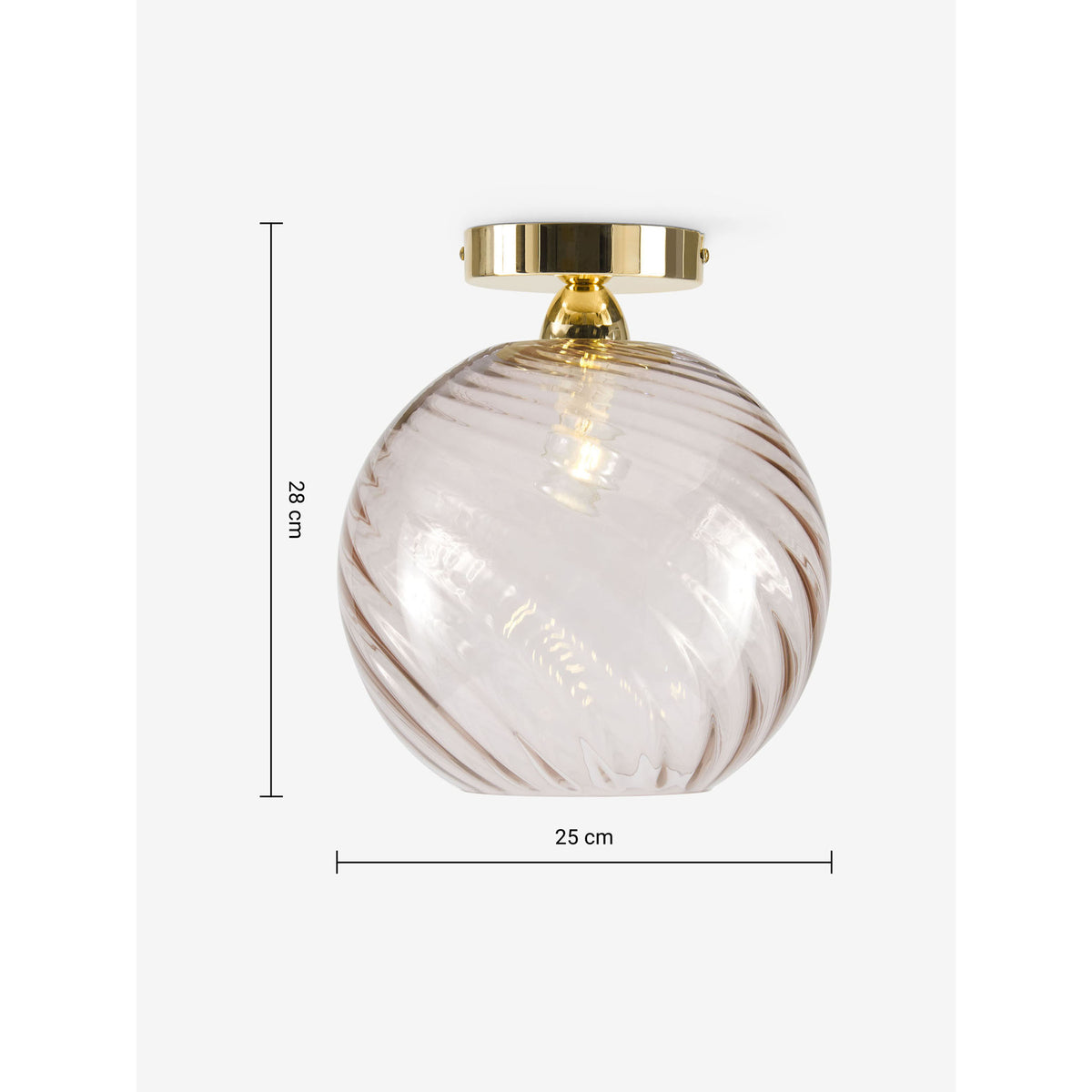 MADE.COM Pink Ilaria Flush Ceiling Light