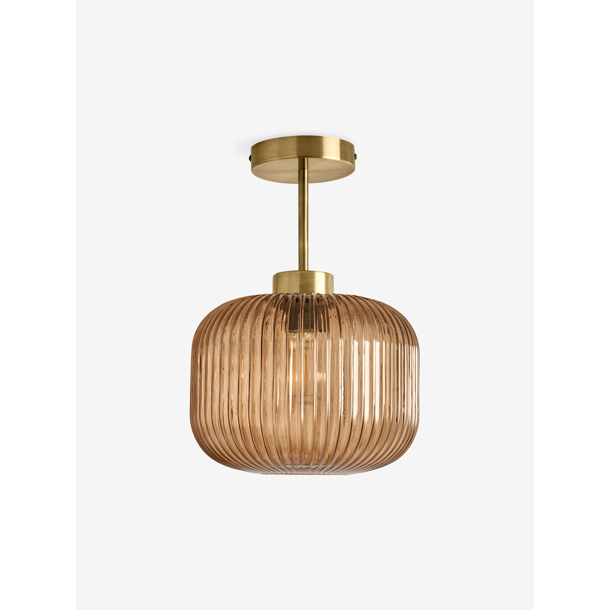 MADE.COM Amber Brown Briz Ceiling Flush Fitting Light