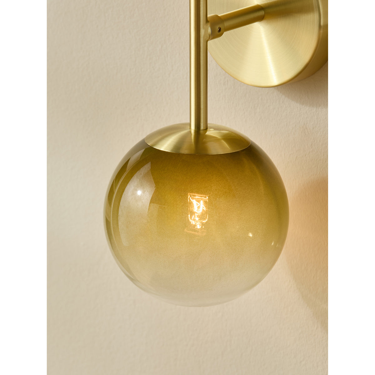 MADE.COM Brass/Green Ombre Globe Wall Light