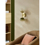 MADE.COM Brass/Green Ombre Globe Wall Light