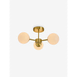 MADE.COM Brass/Opal Globe 3 Light Flush Ceiling