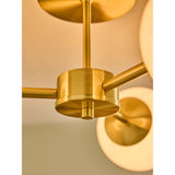 MADE.COM Brass/Opal Globe 3 Light Flush Ceiling