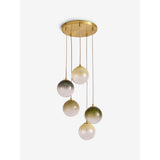 MADE.COM Brass/Green Ombre Globe 5 Light Ceiling