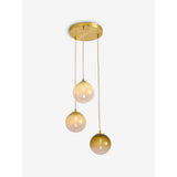MADE.COM Brass/Green Ombre Globe 3 Light Ceiling