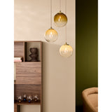 MADE.COM Brass/Green Ombre Globe 3 Light Ceiling