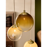 MADE.COM Brass/Green Ombre Globe 3 Light Ceiling