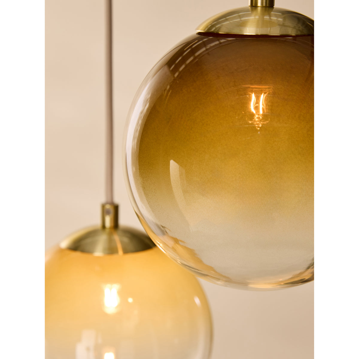MADE.COM Brass/Green Ombre Globe 3 Light Ceiling