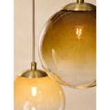 MADE.COM Brass/Green Ombre Globe 3 Light Ceiling