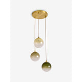 MADE.COM Brass/Green Ombre Globe 3 Light Ceiling
