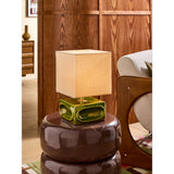MADE.COM Green/Ecru Nell Ceramic Table Lamp