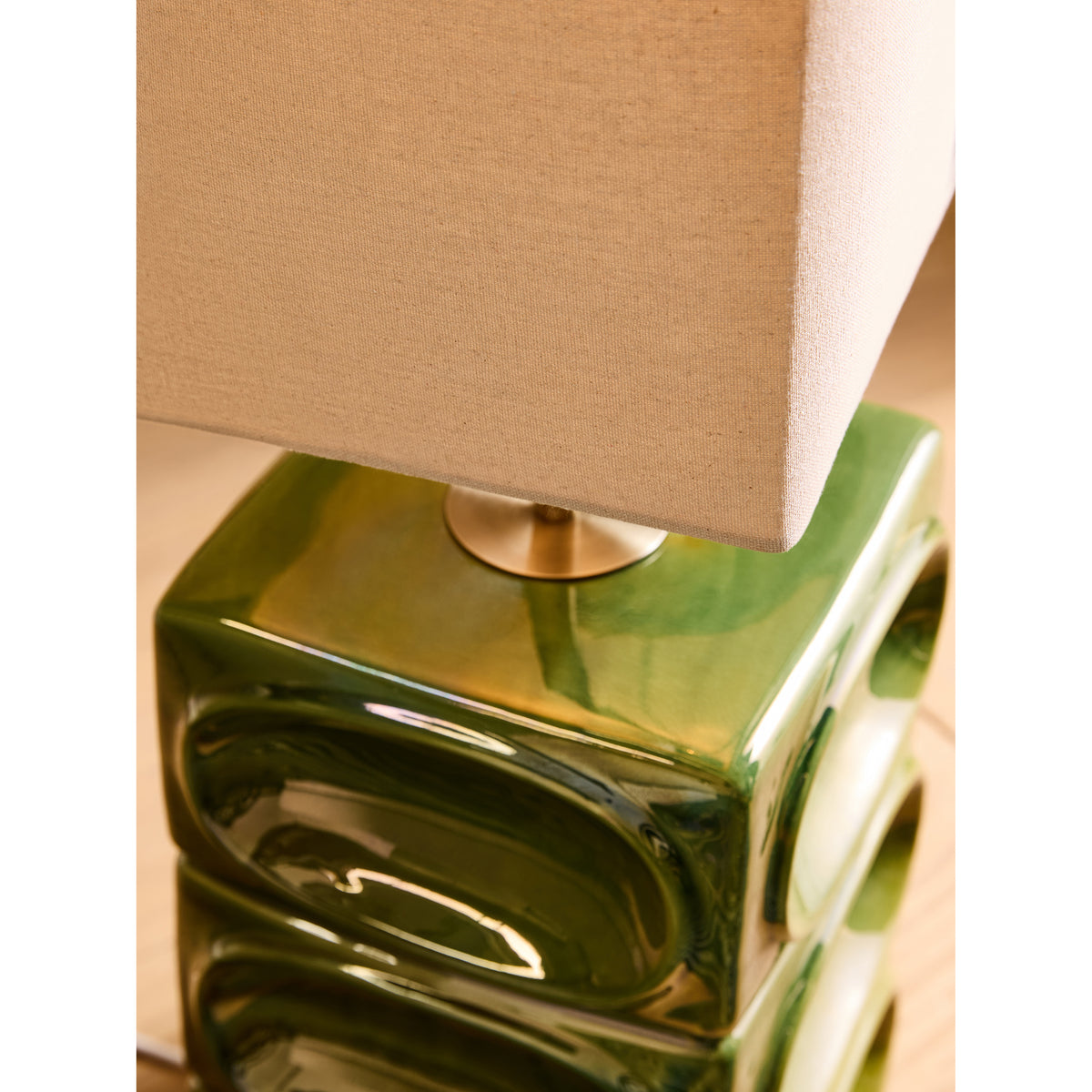 MADE.COM Green/Ecru Nell Ceramic Floor Light