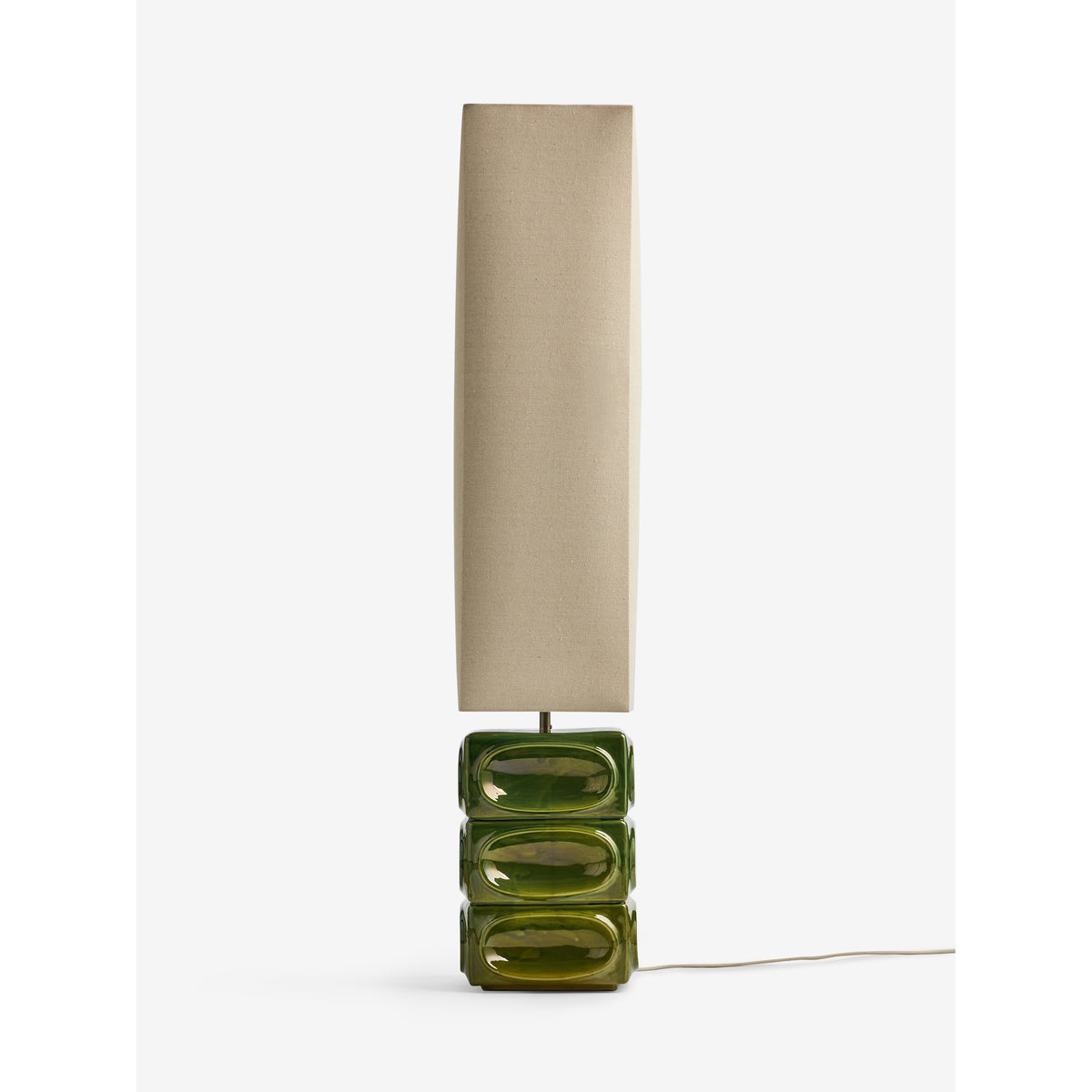 MADE.COM Green/Ecru Nell Ceramic Floor Light