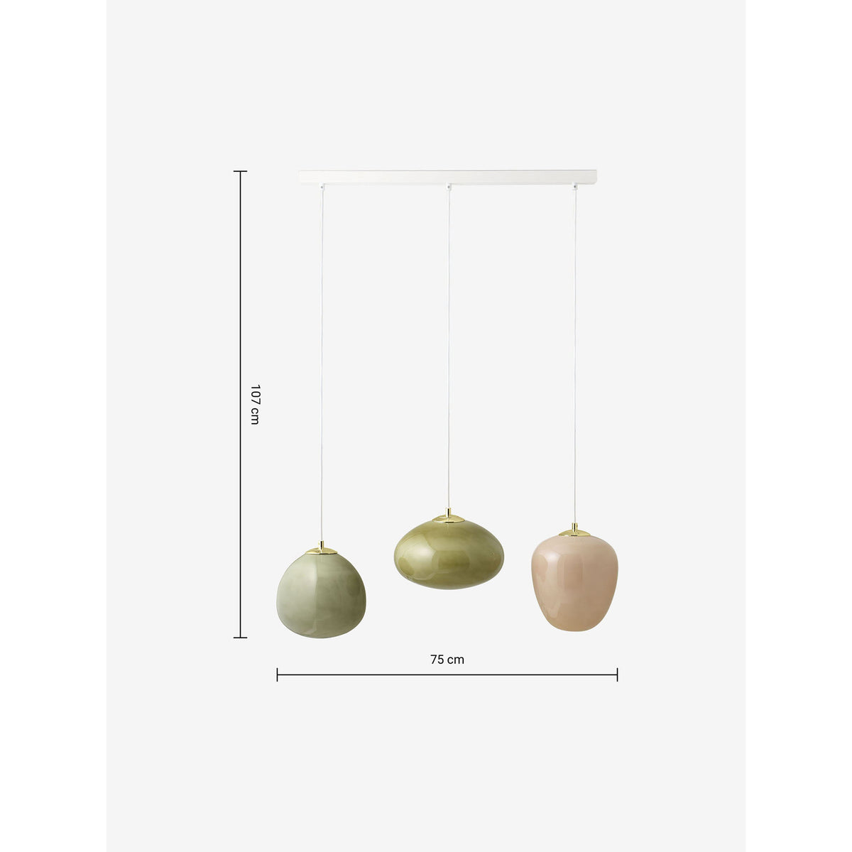 MADE.COM Green Adrianne Linear Pendant Light