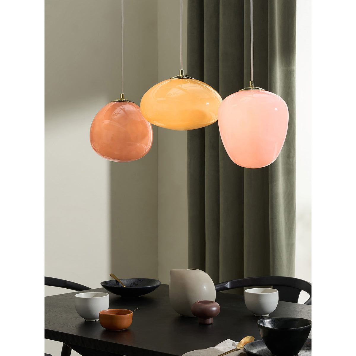 MADE.COM Pink Adrianne Linear Pendant Light