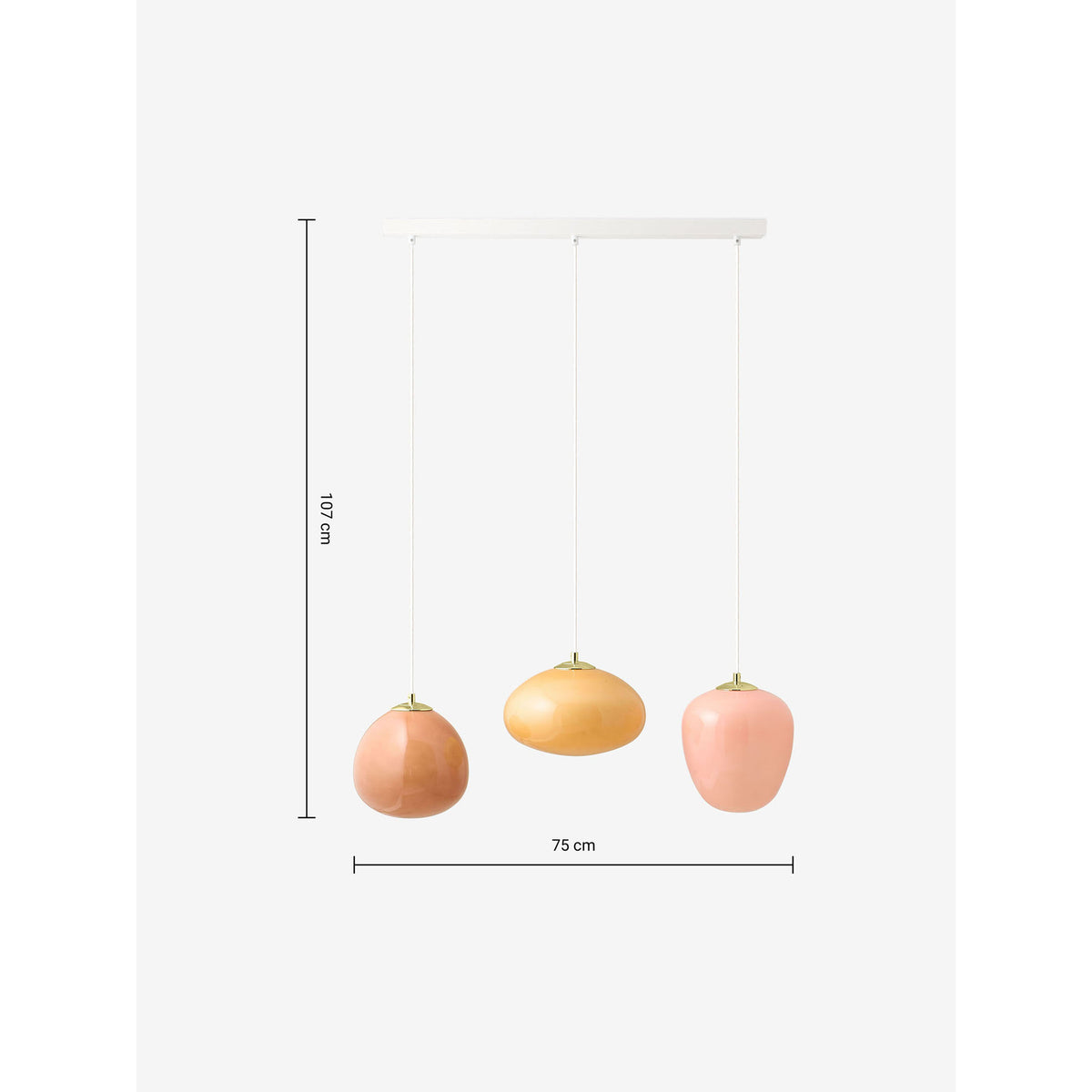 MADE.COM Pink Adrianne Linear Pendant Light