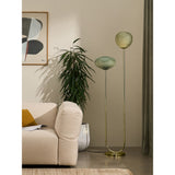 MADE.COM Brass/Green Adrianne Floor Lamp