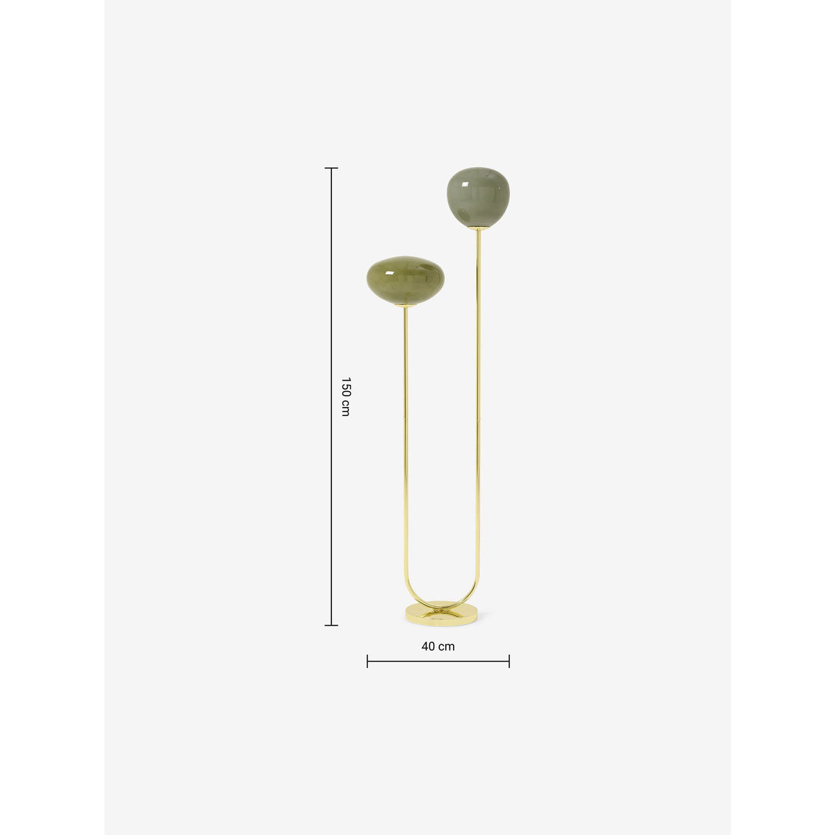 MADE.COM Brass/Green Adrianne Floor Lamp
