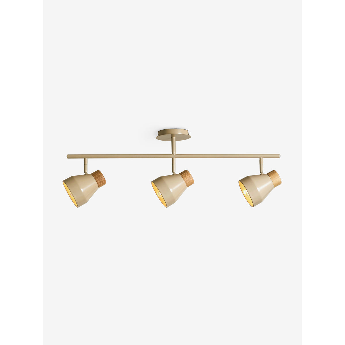 MADE.COM Cream Albert 3 Light Linear Pendant Bar Ceiling Light