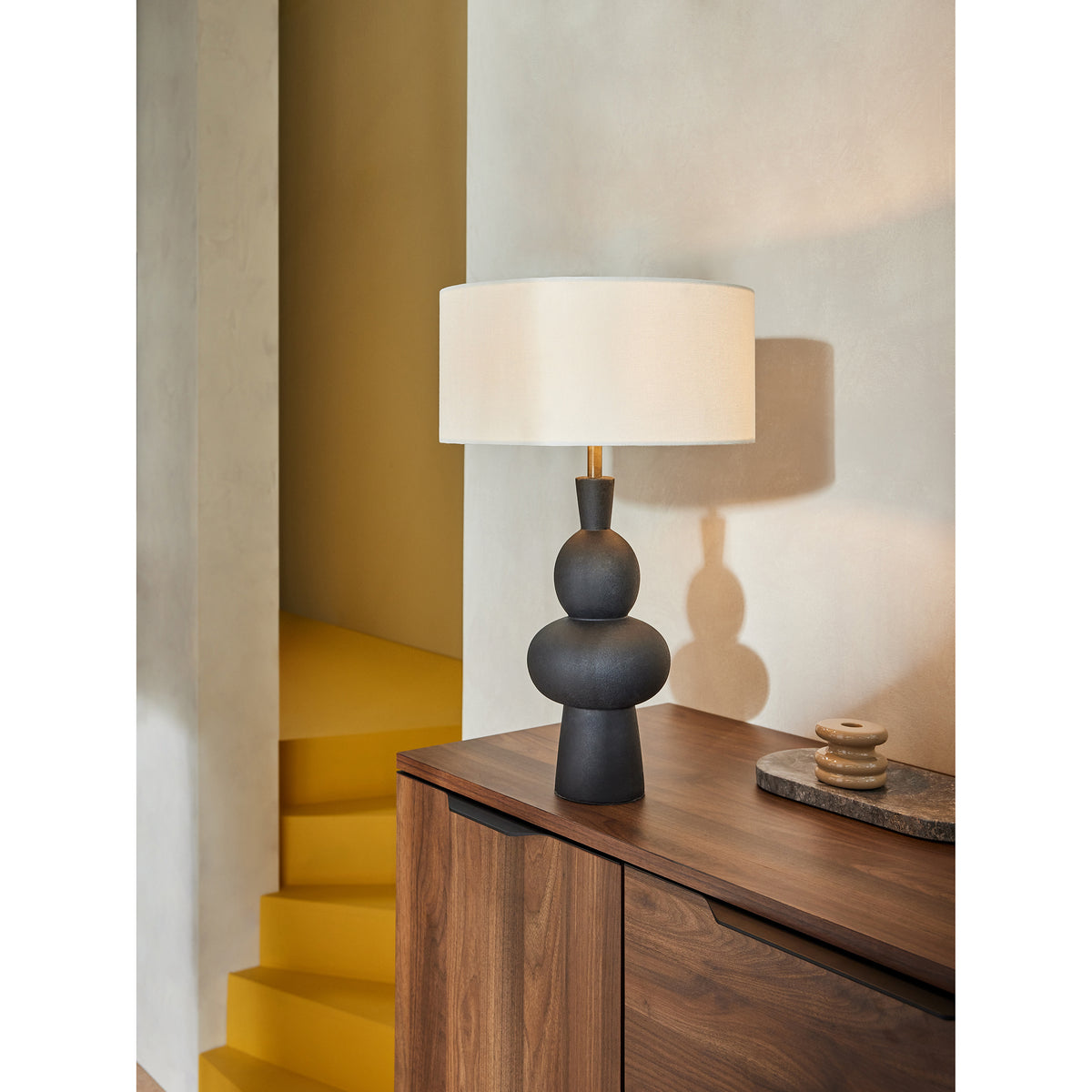 MADE.COM Black Freyja Ceramic Table Lamp