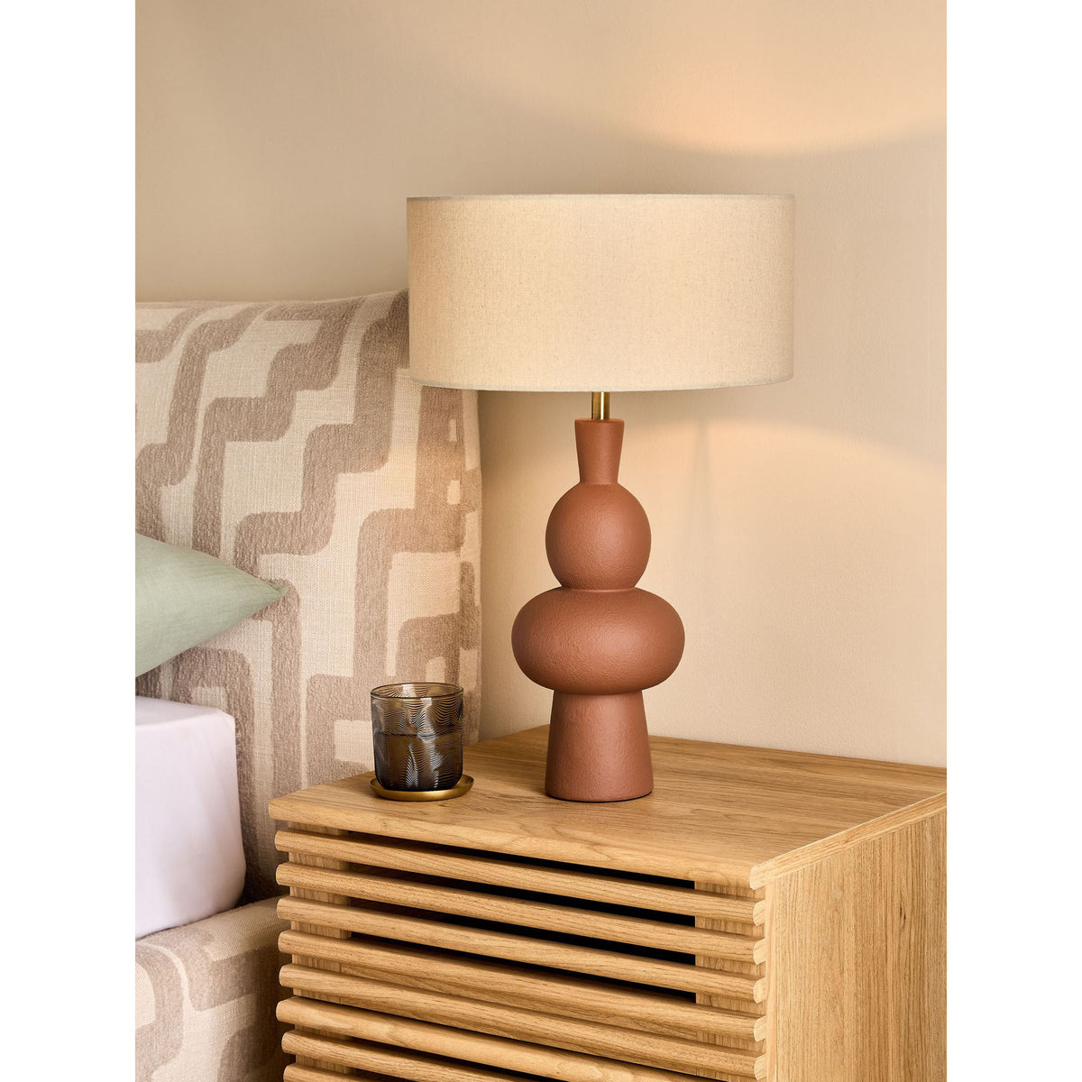 MADE.COM Brown Freyja Ceramic Table Lamp