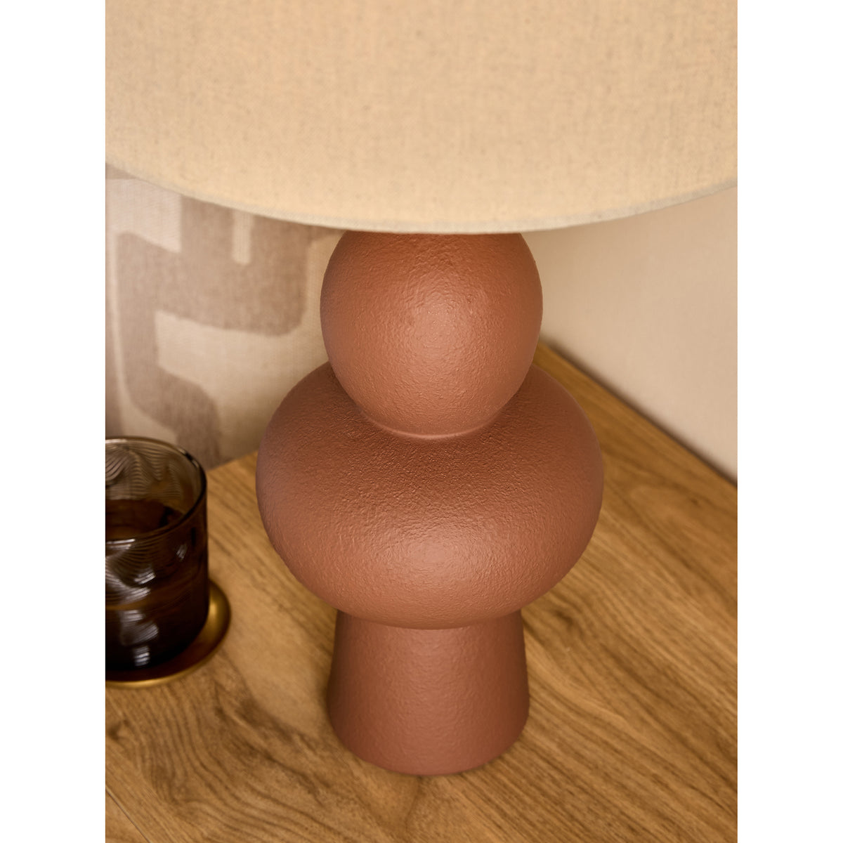 MADE.COM Brown Freyja Ceramic Table Lamp