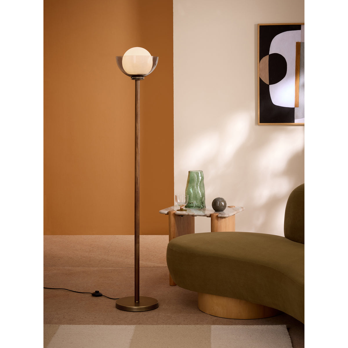 MADE.COM Dark Wood Layla Floor Lamp
