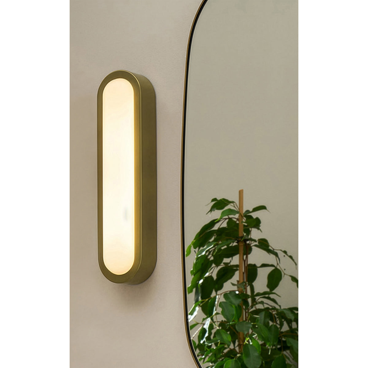 MADE.COM Brass Nura Flush Bathroom Wall Light