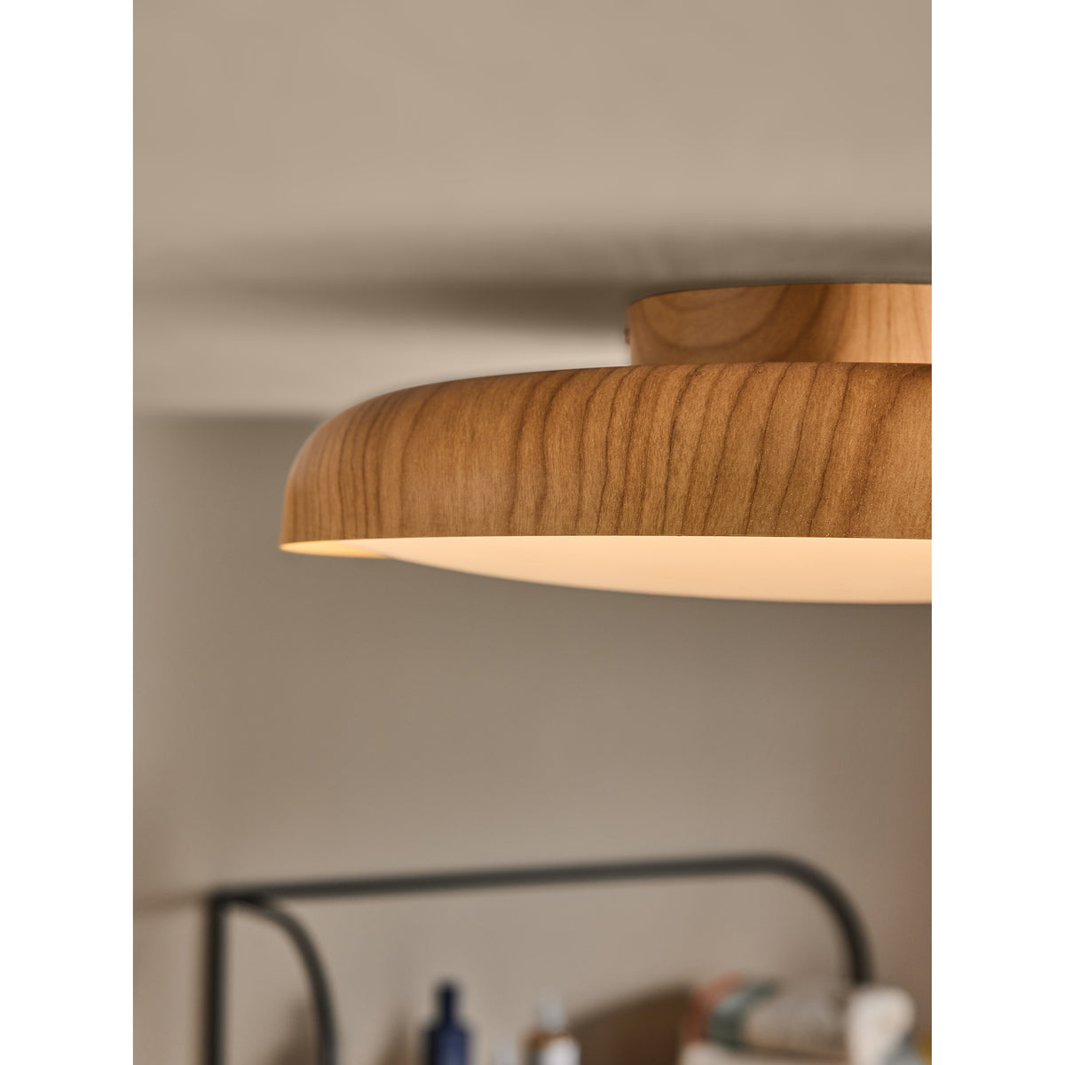 MADE.COM Wood Effect Nura Flush Bathroom Ceiling Light