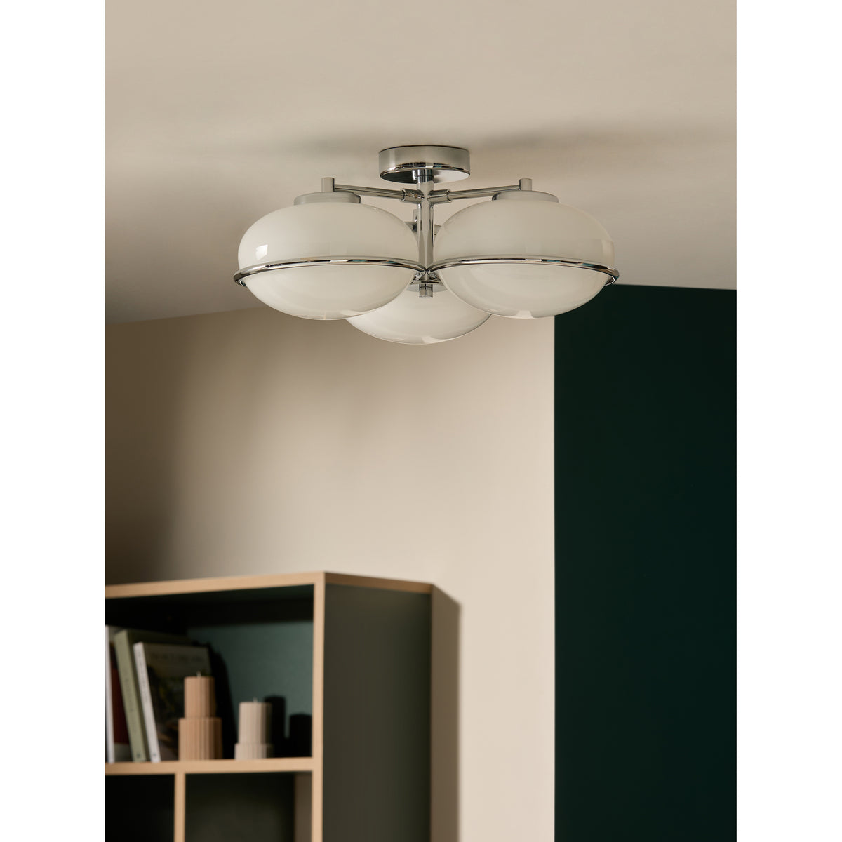 MADE.COM Chrome 3 Light Flush Piper Light