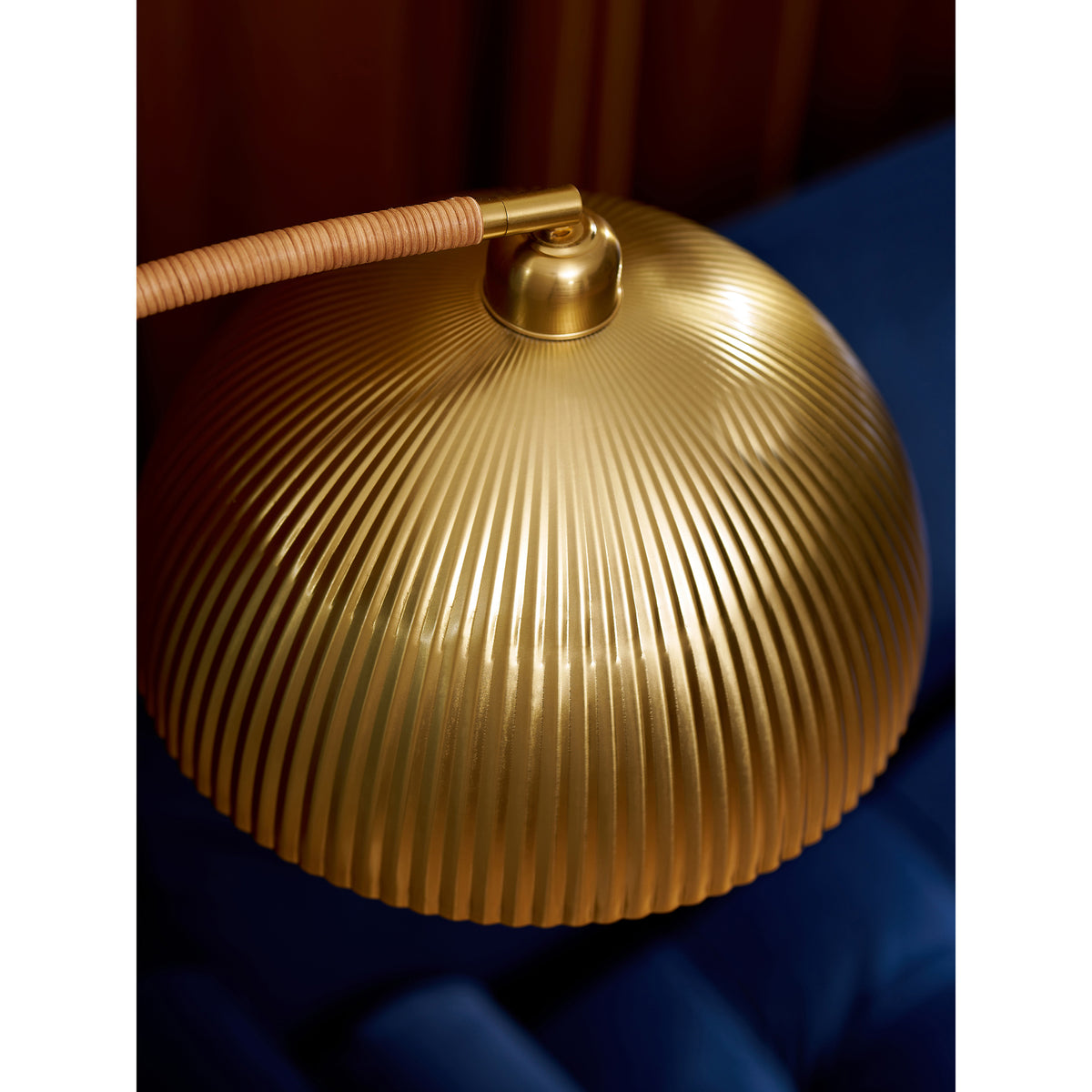 MADE.COM Gold/Bamboo Shell Floor Lamp