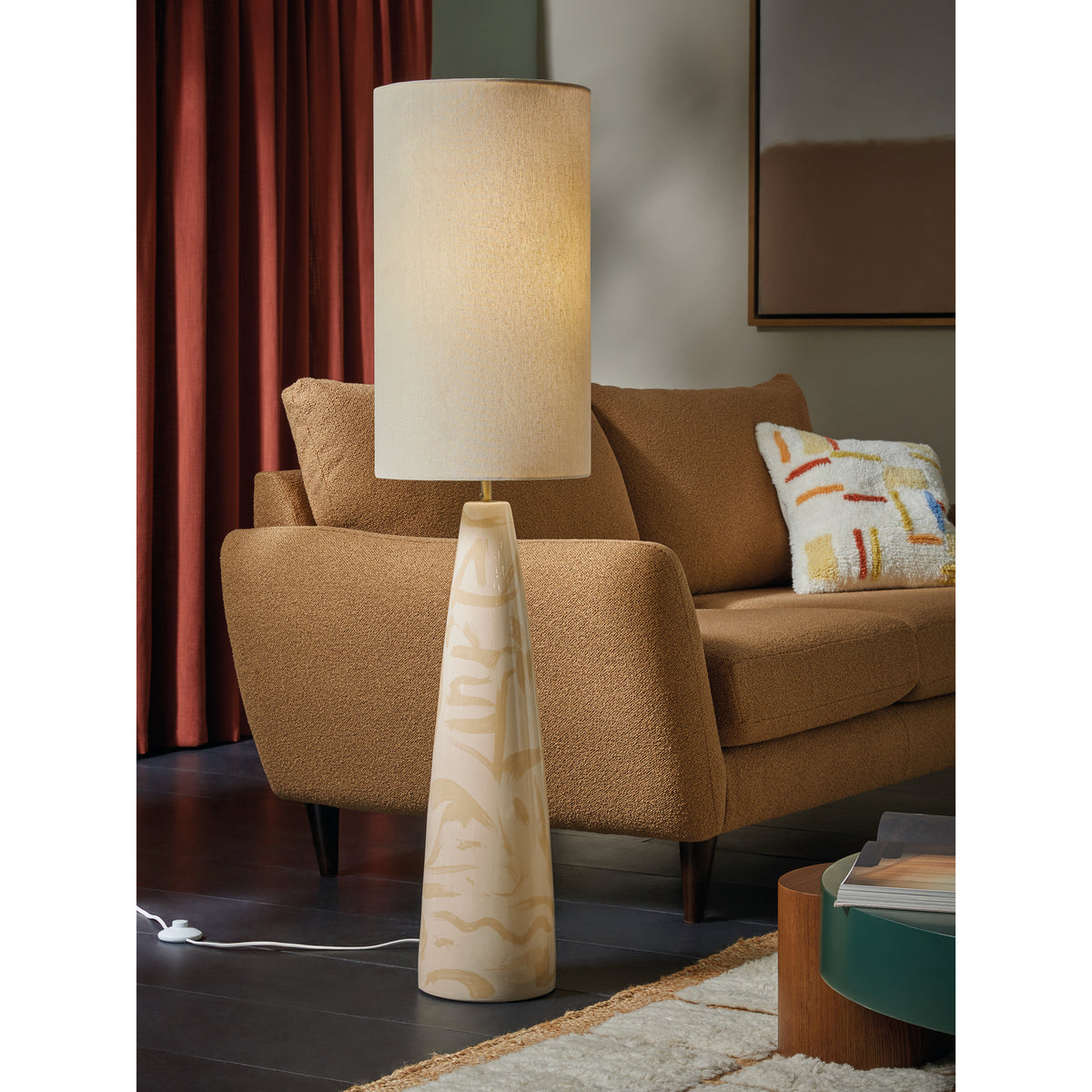 MADE.COM Cream Vince Ceramic Floor Lamp