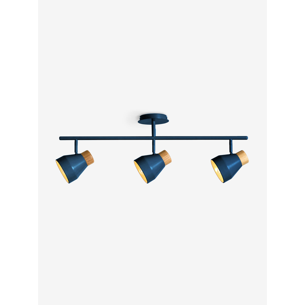 MADE.COM Navy Albert 3 Light Linear Pendant Bar Ceiling Light