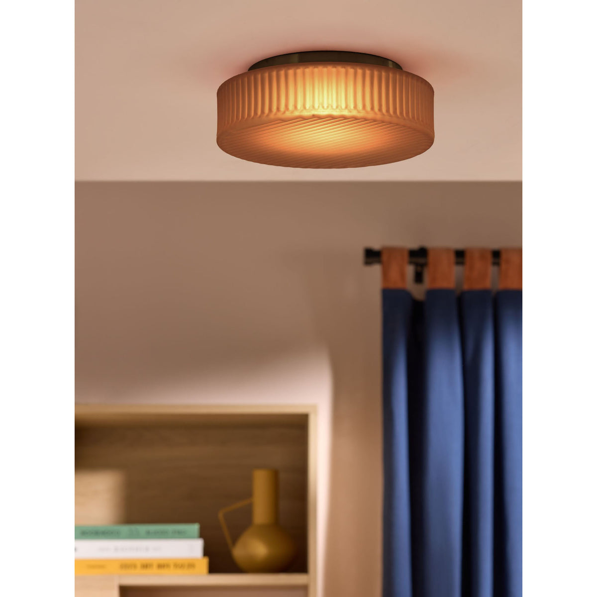 MADE.COM Amber Brown Alma Flush Light