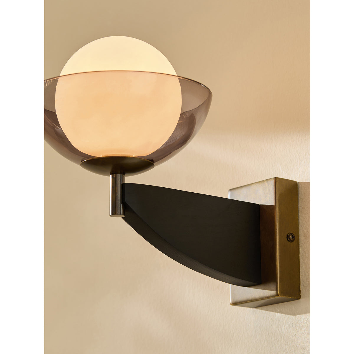 MADE.COM Black Wood Layla Wall Light