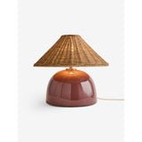 MADE.COM Burgundy Red/ Rattan Nora Table Lamp