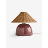 MADE.COM Burgundy Red/ Rattan Nora Table Lamp