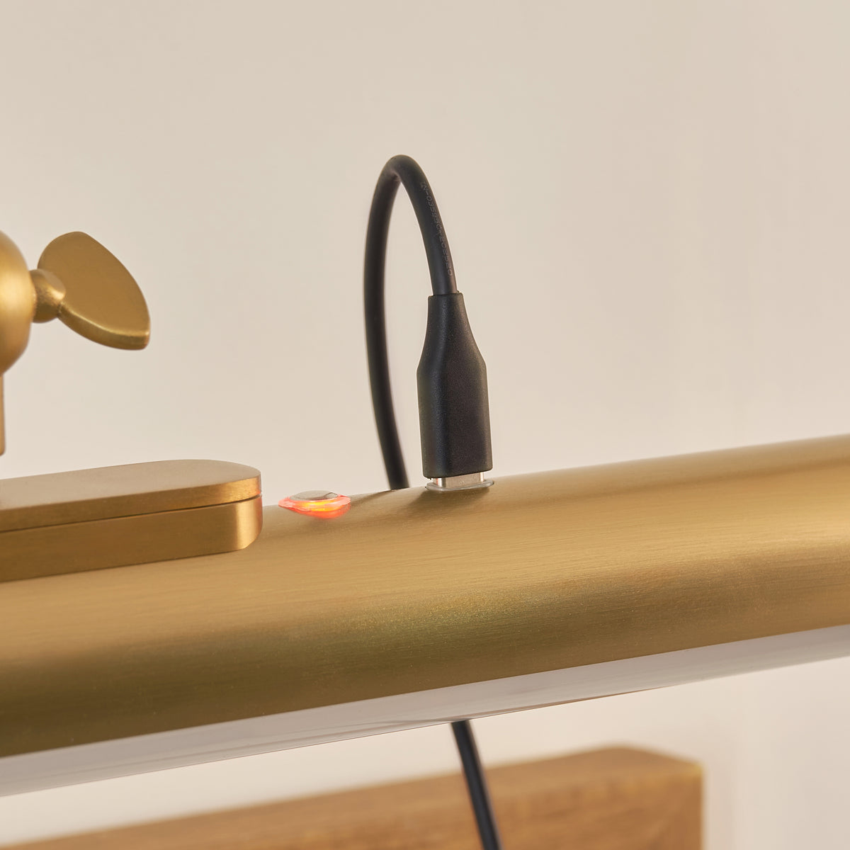 Endon Kas Rechargeable Picture Light Warm brass plate & frosted pc