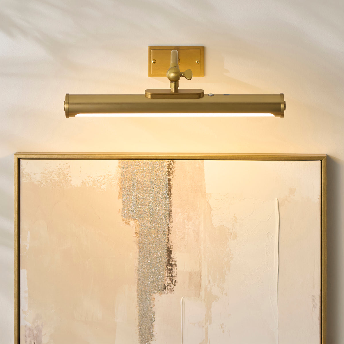 Endon Maris Rechargeable Picture Light Warm brass plate & frosted pc